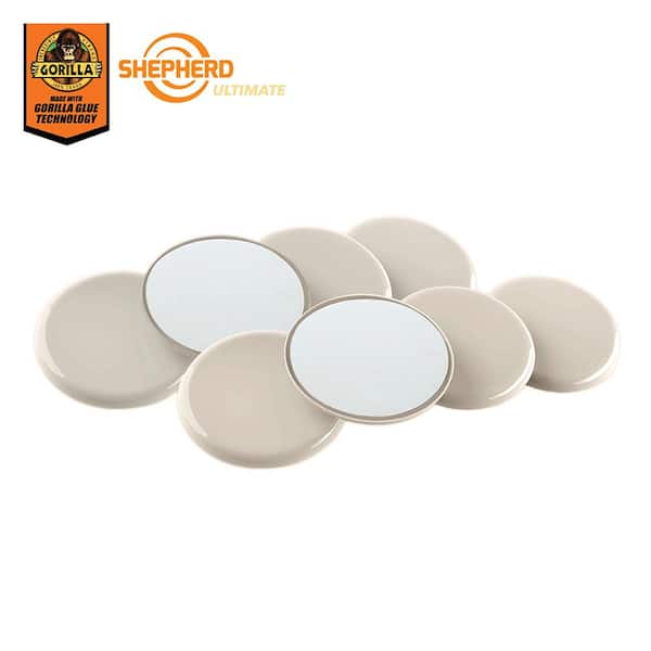 Shepherd Ultimate 1-1/2 in. Beige Round Self-Adhesive Furniture Sliders with Gorilla Glue Technology (8-Pack)