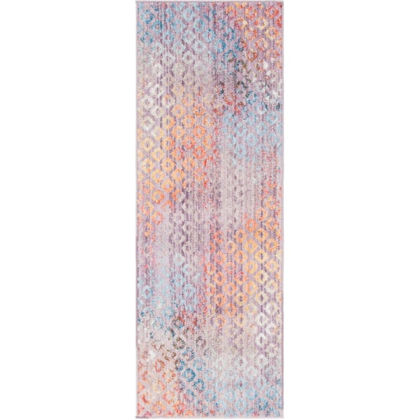 Lilac 2 ft. x 6 ft. Rainbow Runner Rug