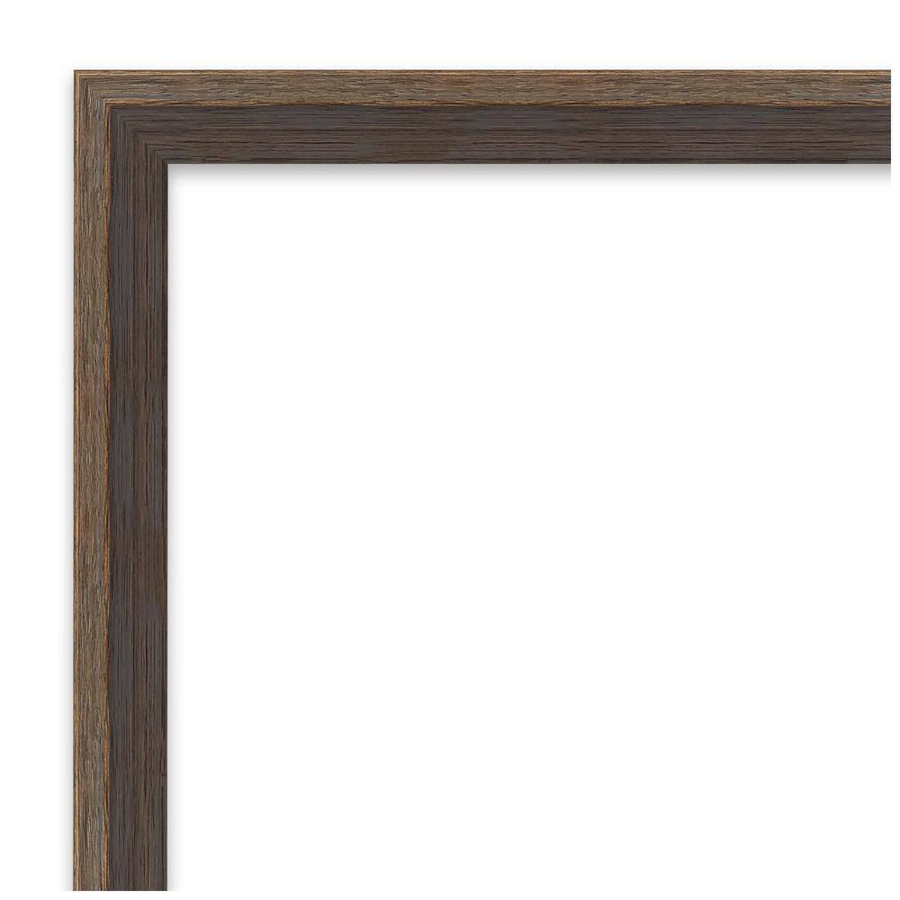 Mocha Brown Hardwood Rectangular Bathroom Vanity Mirror