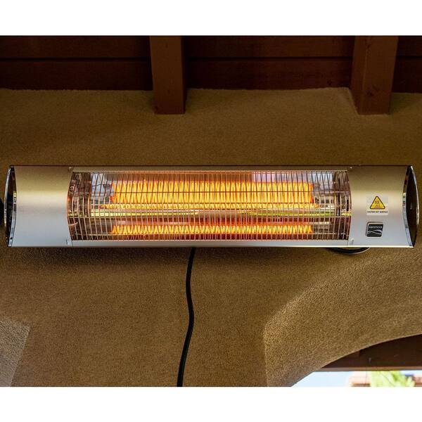 KENMORE 1500-Watt Indoor/Outdoor Carbon Infrared Wall-Mounted Electric  Patio Heater, Silver KH-7E01-SS - The Home Depot