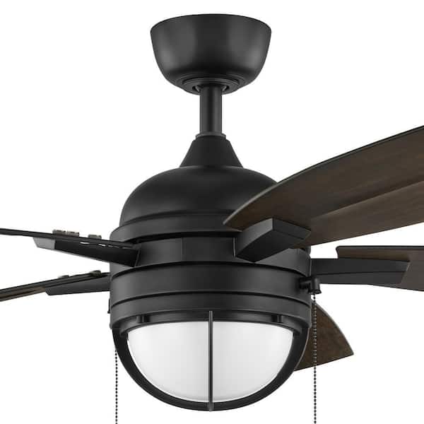 Hampton Bay Seaport II 52 in. Indoor/Outdoor Wet Rated Matte Black