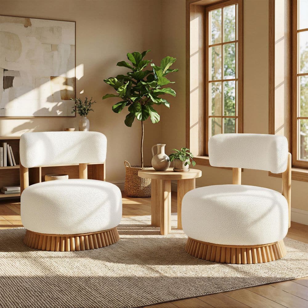 Modern 27.5' W Farmhouse Armless Chair, Wooden Base Featuring Thatched Roof Rod Design, Cozy Upholstered Chair for Living Room or Bedroom