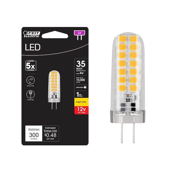 35-Watt Equivalent T4 G4 Bi-Pin Base Landscape 12-Volt LED Light Bulb Bright White 3000K