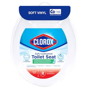 Clorox Round Closed Front Soft Vinyl Toilet Seat in White with Easy-Off Hinges