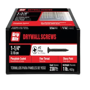 #6 x 1-1/4 in. Philips Bugle-Head Fine Thread Drywall Screws (1 lb./Pack)