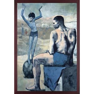 Girl on the ball by Pablo Picasso Open Grain Mahogany Framed People Oil Painting Art Print 26.5 in. x 38.5 in.
