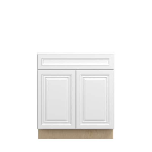 Kunal Kitchens Damascus Raised 30 in. W x 34.5 in. H x 24 in. D in French Vanilla Plywood Assembled Base Cabinet