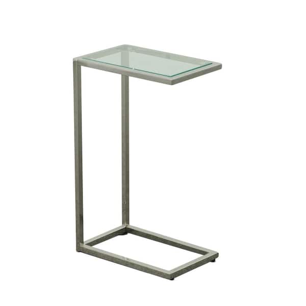 Carolina Cottage Ansley Chrome Glass Top Tray Table