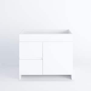 Mace 36 in. W x 20 in. D x 35 in. H Single-Sink Bath Vanity Cabinet without Top in White and Left-Side Drawers