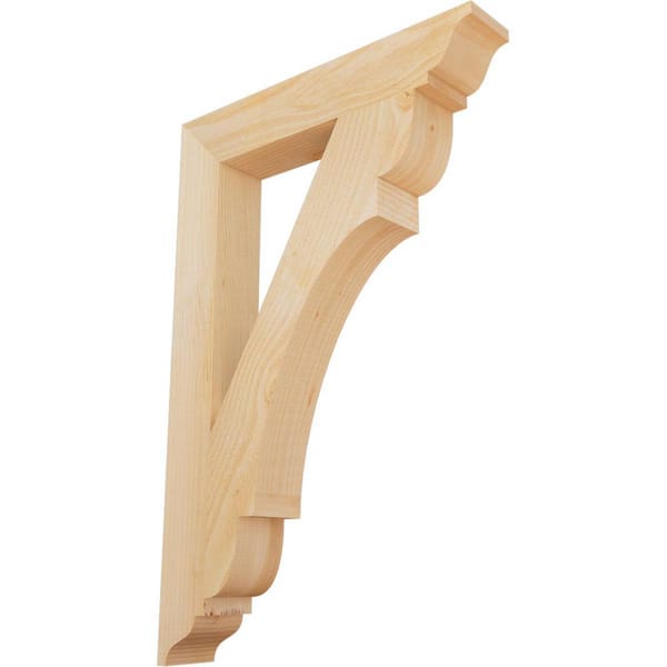 Ekena Millwork 4 in. x 36 in. x 24 in. Douglas Fir Olympic Traditional Rough Sawn Bracket