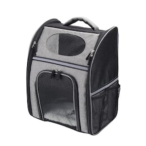 Pet Carrier Backpack for Large/Small Cats and Dogs, Puppies, Safety Features and Cushion Back Support in Black