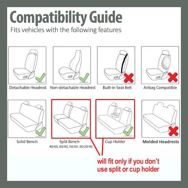 Bench seat covers outlet non removable headrest