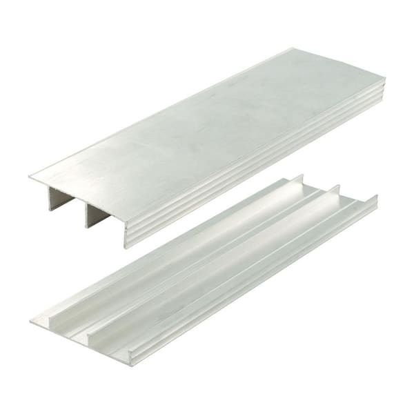 0.512 in. D x 2.228 in. W x 36 in. L Unfinished Paintable Mill Aluminum Bypass Sliding Track Moulding Fits 3/4 in. Board