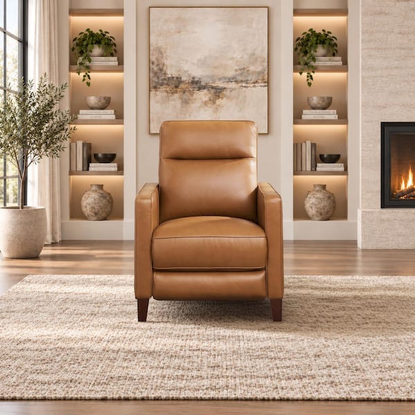 Ashby Cognac Full Top Grain Leather Zero Gravity Recliner with Power Headrest