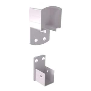 2 in. H x 3 in. W White Aluminum Deck Railing Wall Mount Bracket Kit for 36 in. high system