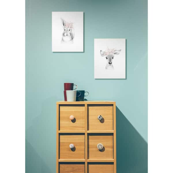 The Stupell Home Decor Collection Sketched Fluffy Bunny Flowers by Studio Q  Floater Frame Animal Wall Art Print 21 in. x 17 in. brp-2247_ffg_16x20 -  The Home Depot