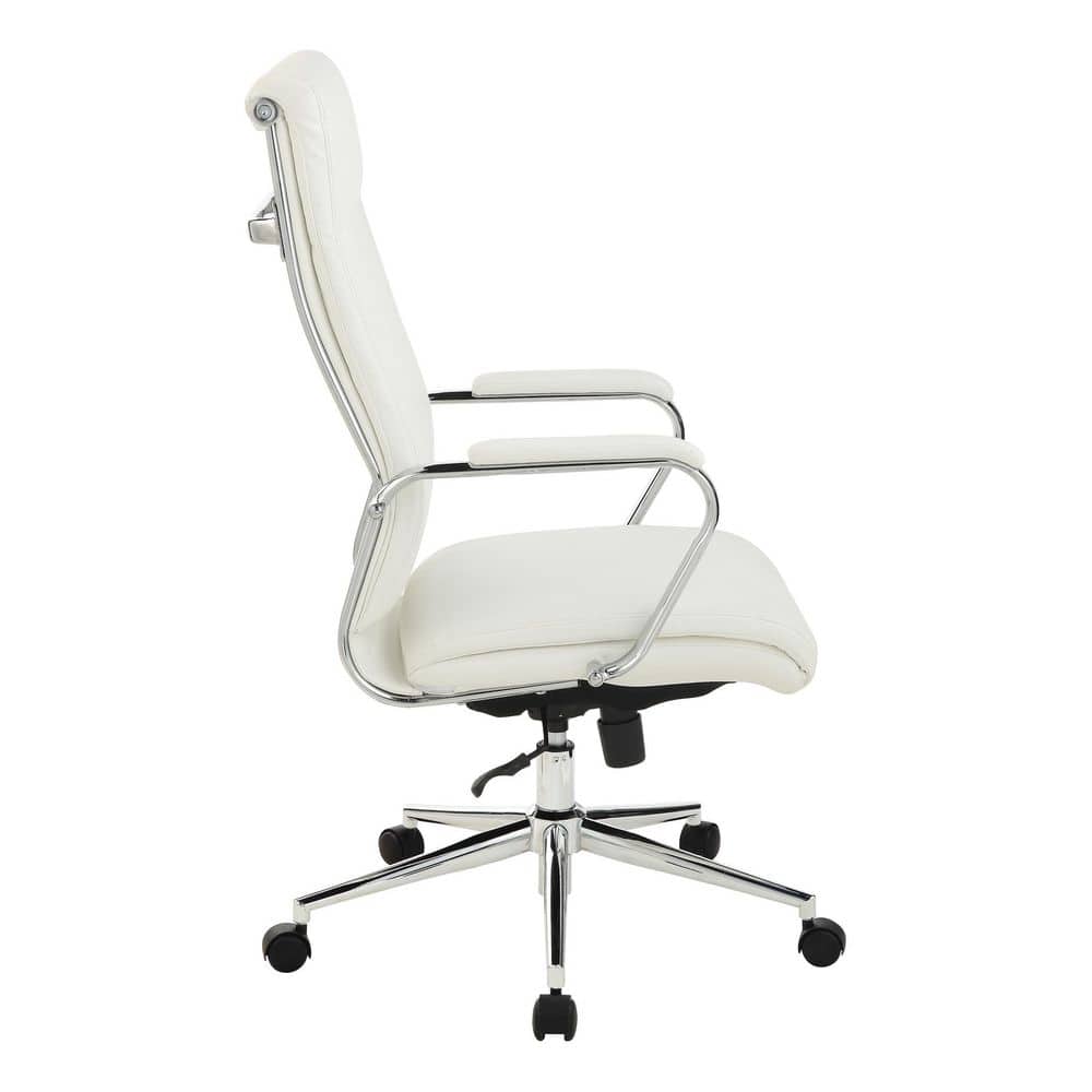 Dillon Snow High-Back Swivel Executive Chair with Chrome Base