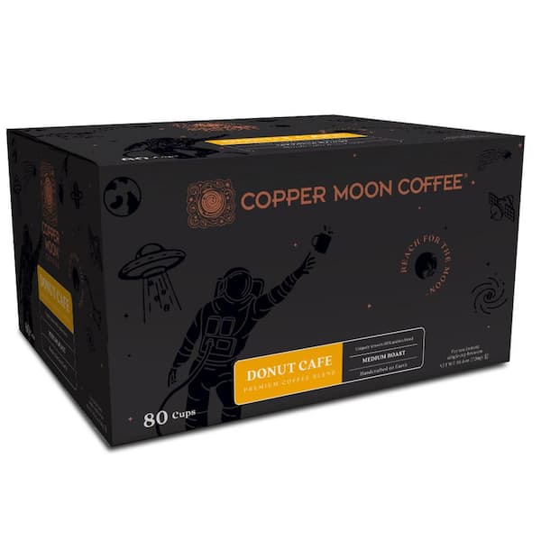 COPPER MOON Single Serve Coffee Pods for Donut Cafe Blend, Medium Roast, Keurig K-Cup Brewers (80-Pack)