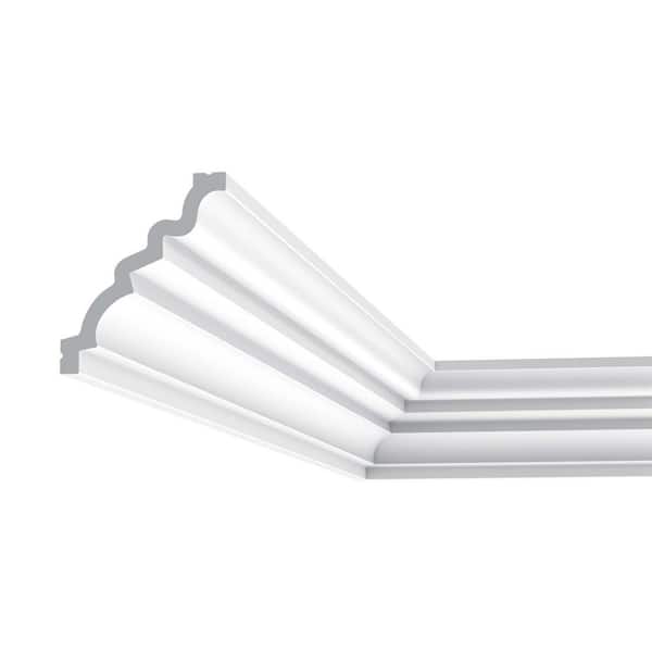 ORAC DECOR 3-1/2 in. x 4-1/8 in. x 78-3/4 in. Primed White Plain Polyurethane Crown Moulding