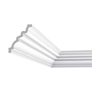 3-1/2 in. x 4-1/8 in. x 78-3/4 in. Primed White Plain Polyurethane Crown Moulding (15-Pack)