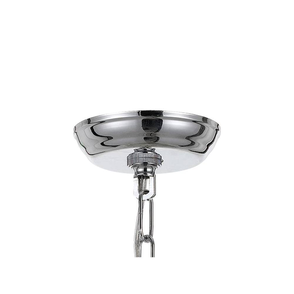 Polished Chrome 5-Light Chandelier with Silk Shade and Crystals