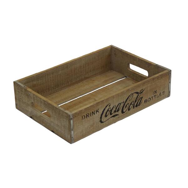 Crates & Pallet 16.875 in. x 11.5 in. x 4 in. Coca-Cola Half Crate in Rustic Natural