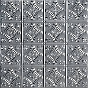 Tiny Tiptoe Lacquered Steel 2 ft. x 2 ft. Decorative Tin Style Lay-in Ceiling Tile (24 sq. ft./case)