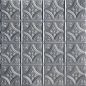 Tiny Tiptoe Lacquered Steel 2 ft. x 2 ft. Decorative Nail Up Tin Ceiling Tile (48 sq. ft./case)