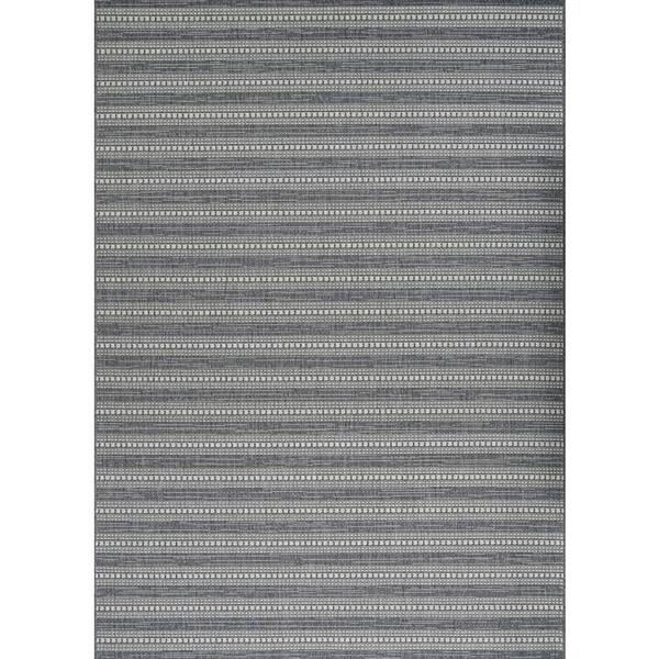 Couristan Afuera Beachcomber Anthracite-Sand 5 ft. x 8 ft. Indoor/Outdoor Area Rug