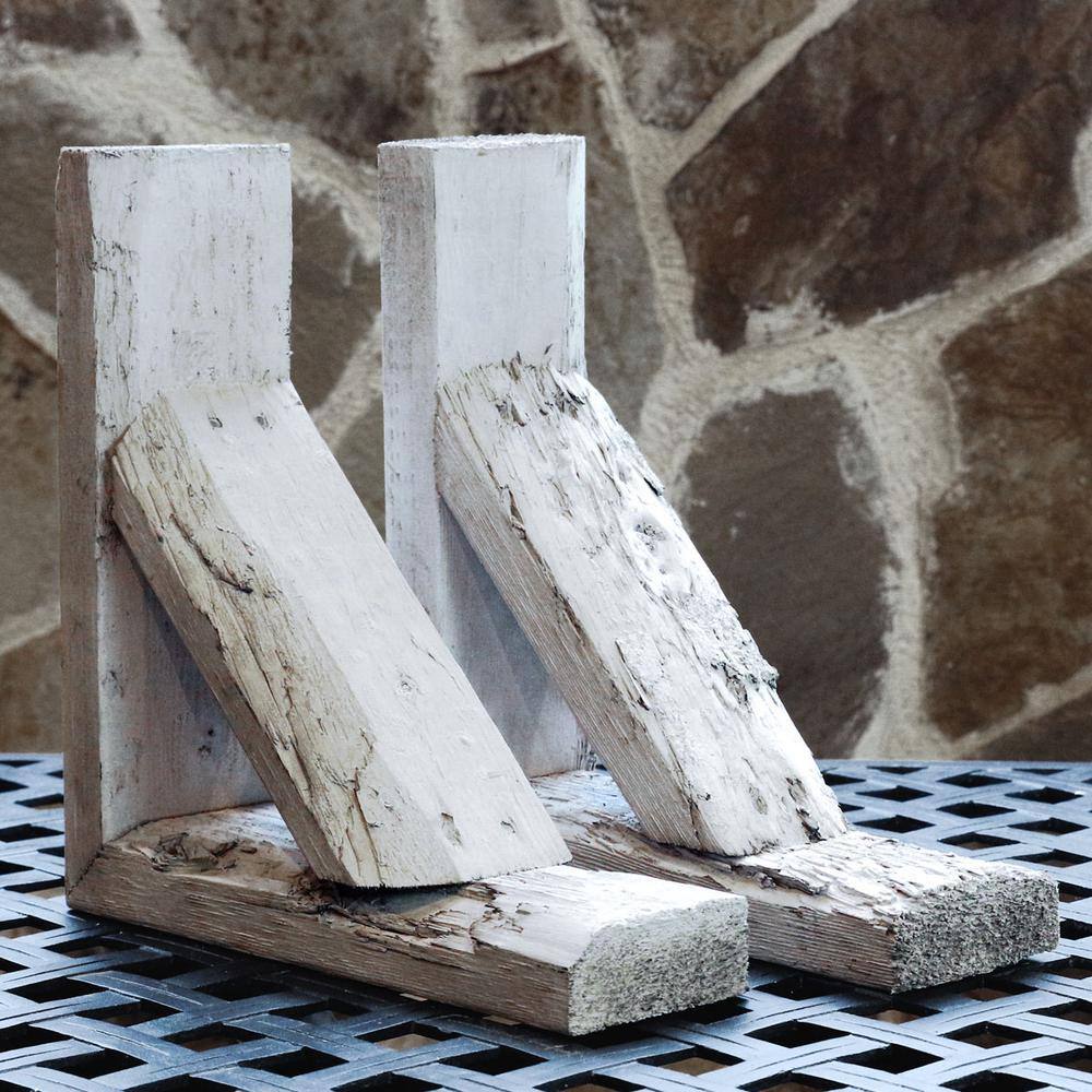 Chalk Dust White Solid Wood Farmhouse Bracket Shelf