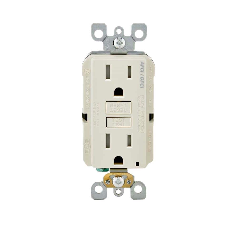 15 Amp 125-Volt Duplex Self-Test SmartlockPro Tamper Resistant AFCI/GFCI Dual Function Outlet, Light Almond price history on PriceWatchPro