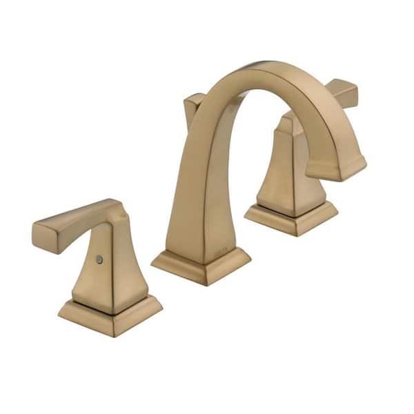 Delta Dryden 8 in. Widespread 2-Handle Bathroom Faucet with Metal Drain Assembly in Champagne Bronze
