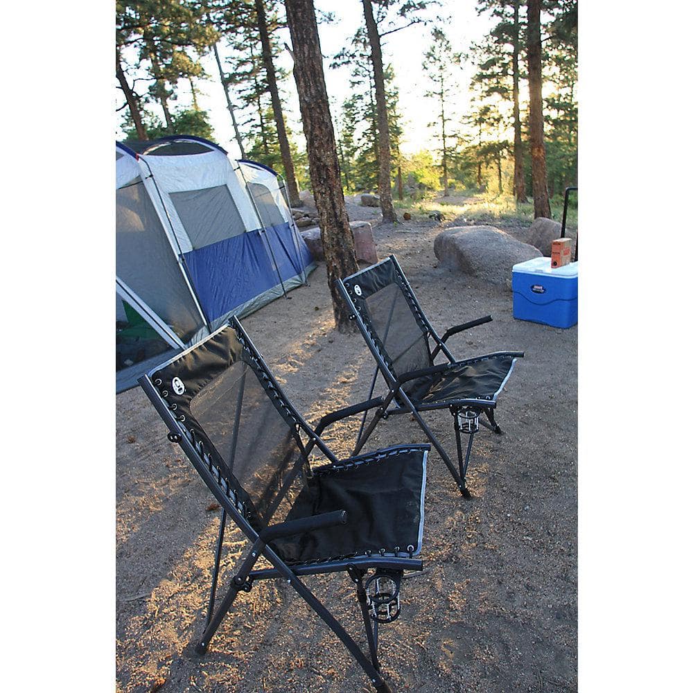 Coleman Black Steel Suspension Camping Chair with Arms