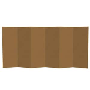 4 ft. Short Brown Temporary Cardboard Folding Screen - 6 Panels