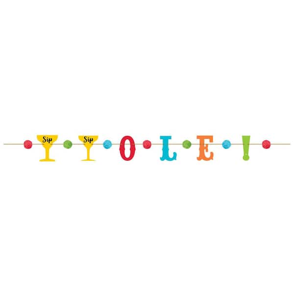 Amscan 6 in. x 75 in. Cinco de Mayo Fiesta Pom Pom Banner (3-Pack)