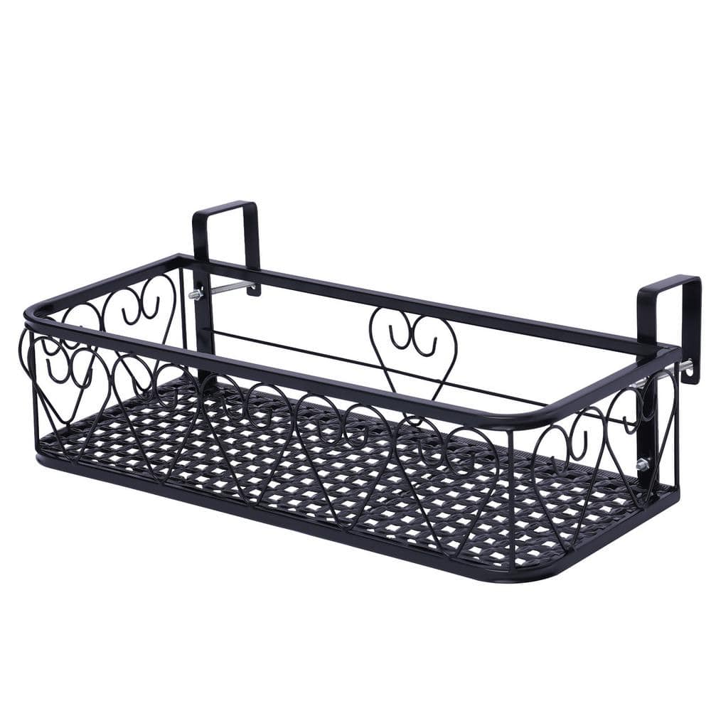 FUFU&GAGA Flower pot holder rack 27.5-in H x 32.6-in W Black