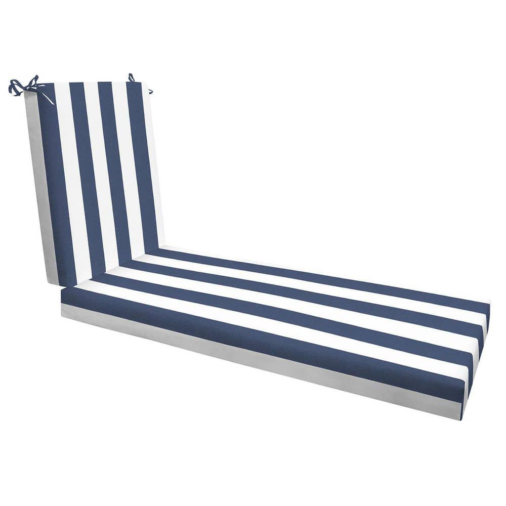 22.5 in. x 70 in. x 25 in. Outdoor Chaise Lounge Cushion in Cabana Stripe N