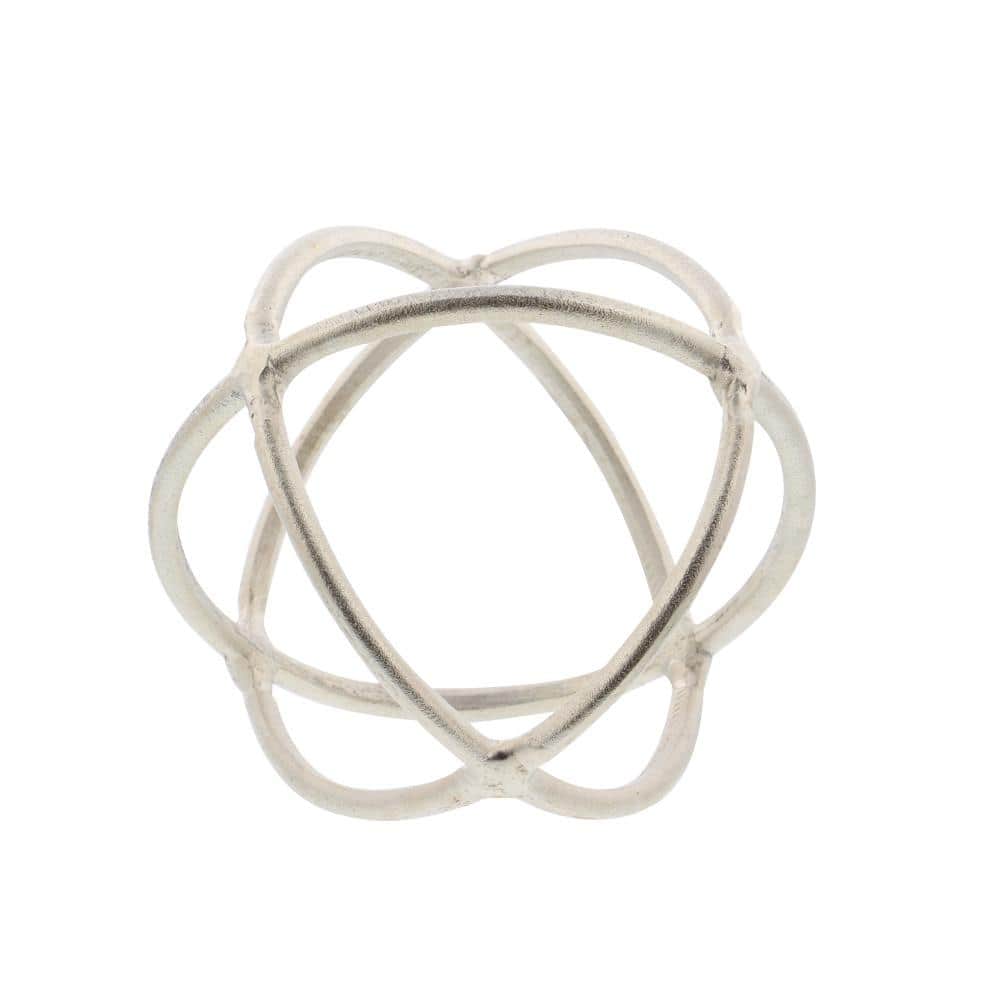 Sleek Silver Aluminum Geometric Orbs Set of 2 - Modern Elegance