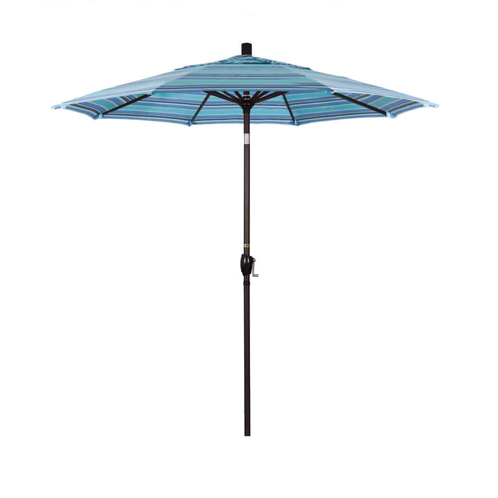7.5 ft. Bronze Aluminum Pole Aluminum Ribs Market Push Tilt Crank Lift Outdoor Patio Umbrella in Dolce Oasis Sunbrella price history on PriceWatchPro