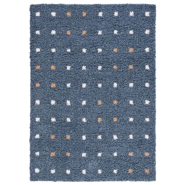 Calico 5 ft. x 8 ft. Blue/Ivory Abstract Area Rug
