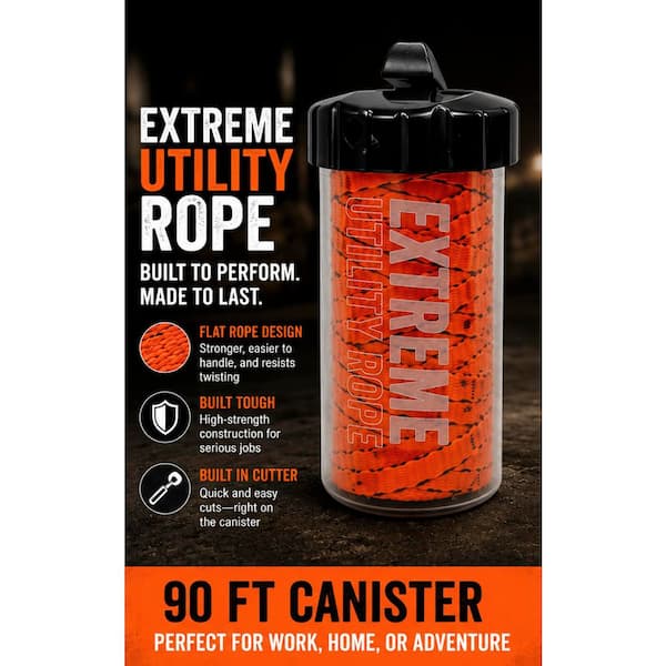 Rapid-Rope - Large Canister Orange 90ft