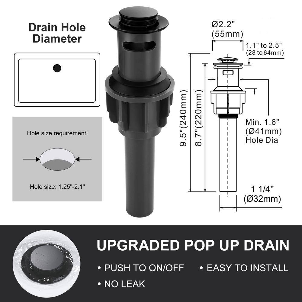 8 in. Black and Gold Double Handle Widespread Bathroom Faucet