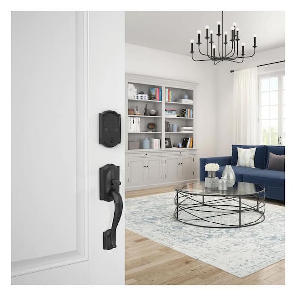 Camelot Matte Black Electronic Encode Smart WiFi Deadbolt with Alarm