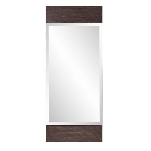 Home Decorators Collection Large Rectangle Brown Beveled Glass Modern Accent Mirror (48 in. H x 20 in. W)