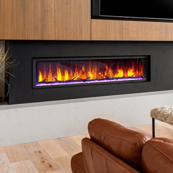 Dynasty Fireplaces 74 in. Cascade Flush-Mount LED Electric Fireplace in  Black DY-BTX74 - The Home Depot