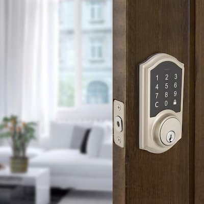Castle Satin Nickel Electronic Single Cylinder Touchpad Deadbolt