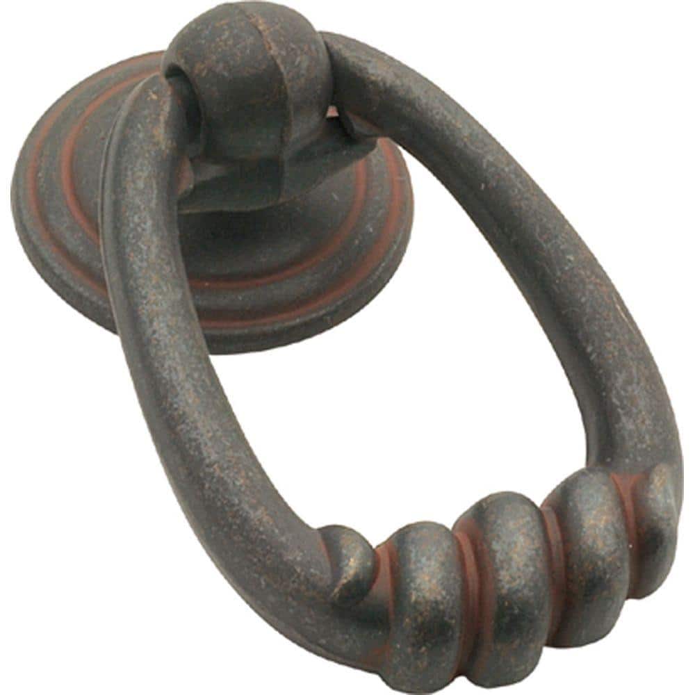 Pewter Rustic Iron Drop Bail Ring Cabinet Handle