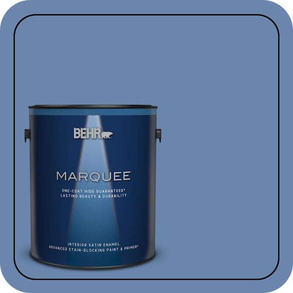 BEHR MARQUEE 1 gal. #M530-5 Cowgirl Blue One-Coat Hide Satin Enamel Interior Paint & Primer