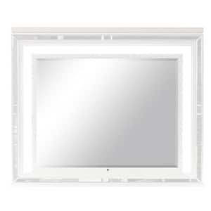 Genoa 44 in. W. x 38 in. H Rectangle Framed White Dresser Mirror