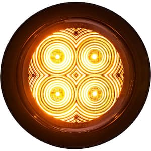 4 in. Round Recessed Strobe with Amber LEDs and Clear Lens